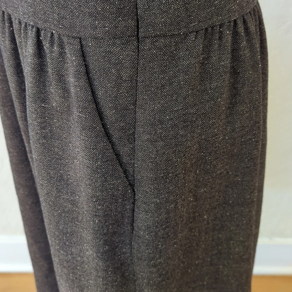 The Limited Dark Brown Satin and Herringbone Tweed Professional Dress Size 12 - Picture 9 of 11